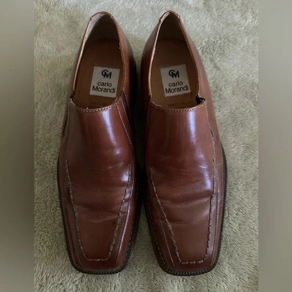 Carlo Morandi Men's Leather Dress Shoes Size 7.5 Very Nice - Picture 2 of 7